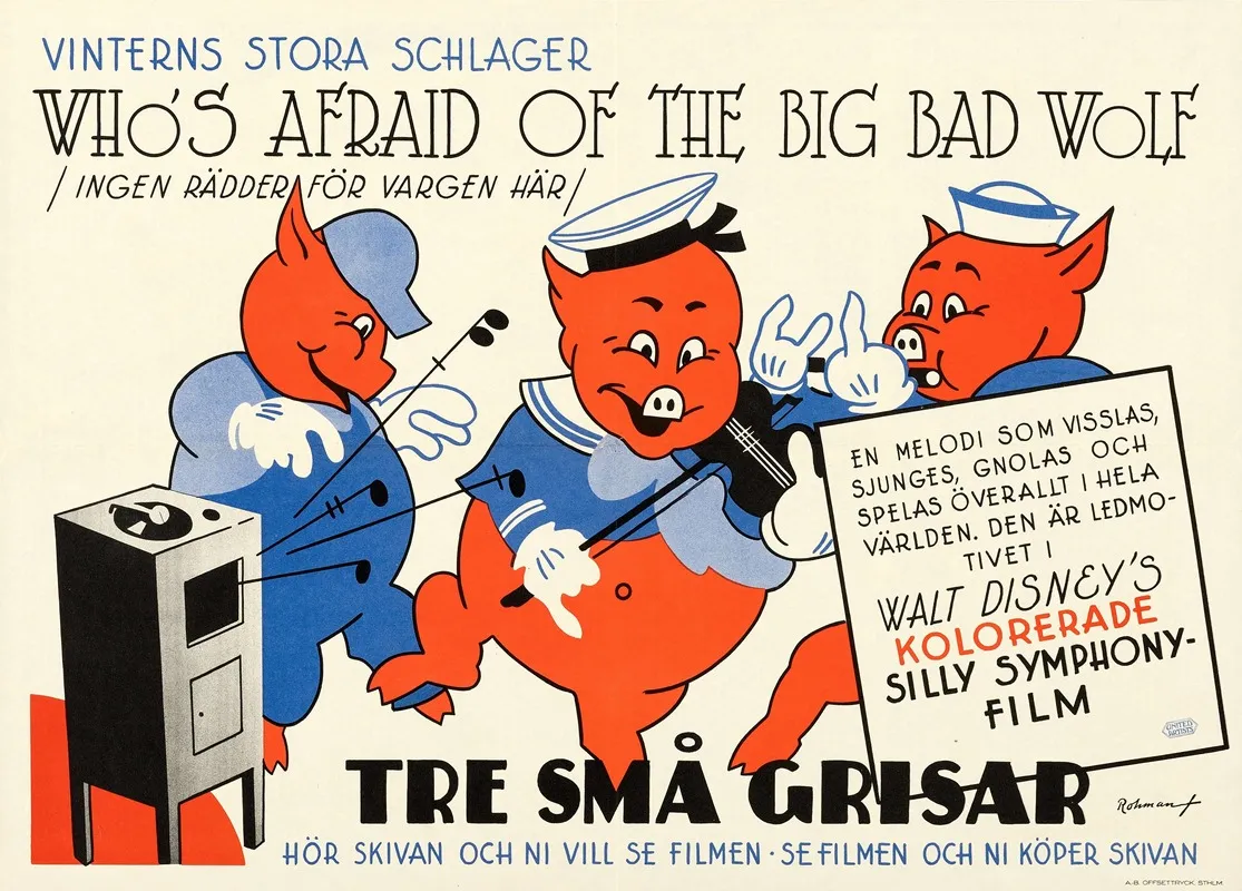 The Three Little Pigs 2 by Eric Rohman - Canvas Print