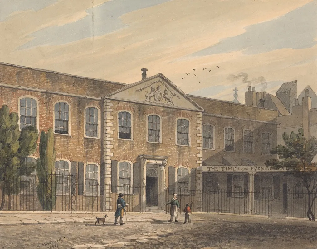The Times And Evening Mail Office by George Sidney Shepherd - Canvas Print