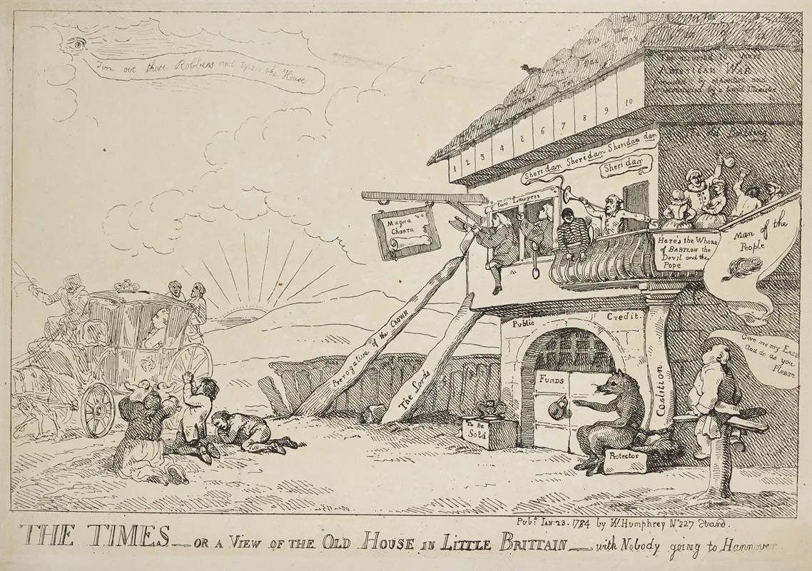 The Times Or A View Of The Old House In Little Brittain With Nobody Going To Hannover