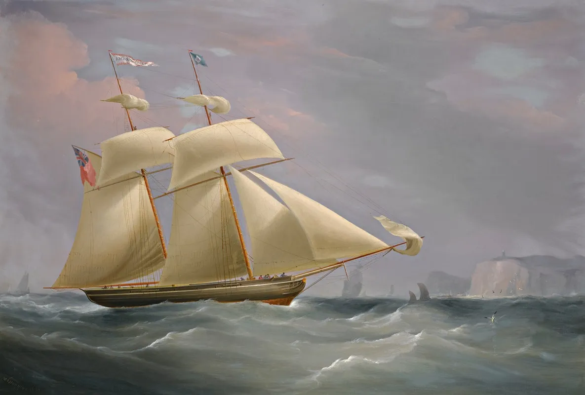 The Topsail Schooner Amy Stockdale Off Dover by William John Huggins - Canvas Print