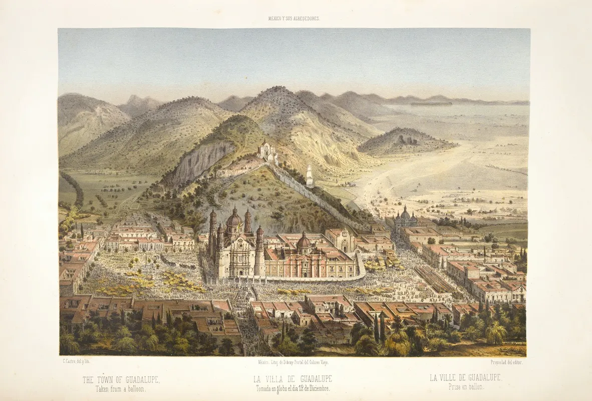 The Town Of Guadalupe Taken From A Balloon by C. Castro - Canvas Print