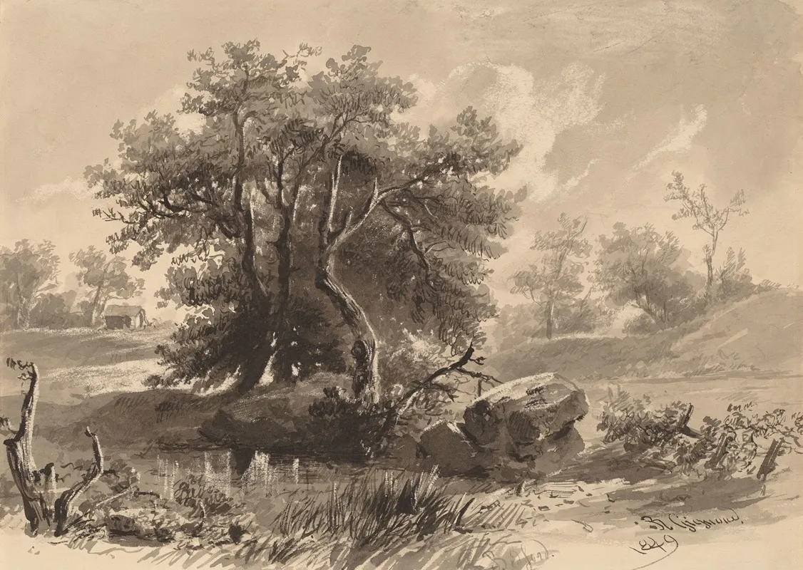 The Treesbedfordnew York by Régis François Gignoux - Canvas Print