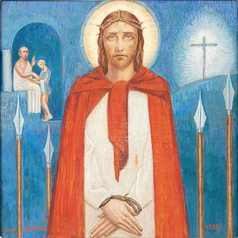 The Trial Of Jesus by Ángel Zárraga - Canvas Print