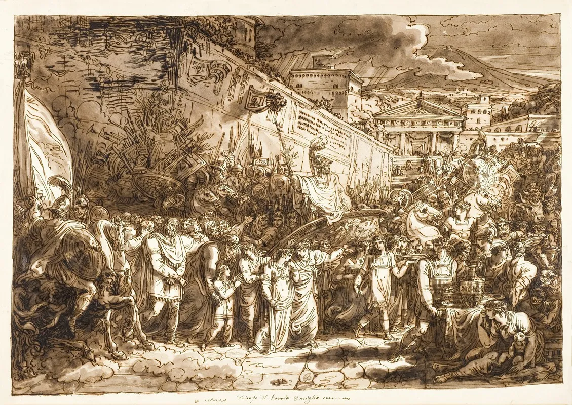 The Triumph Of Paulus Emilius by Felice Giani - Canvas Print