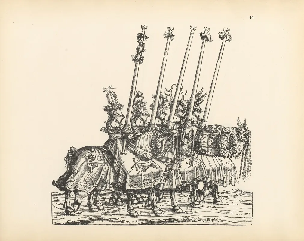 The Triumphs Of The Emperor Maximilian I Pl 46 by Hans Burgkmair - Canvas Print