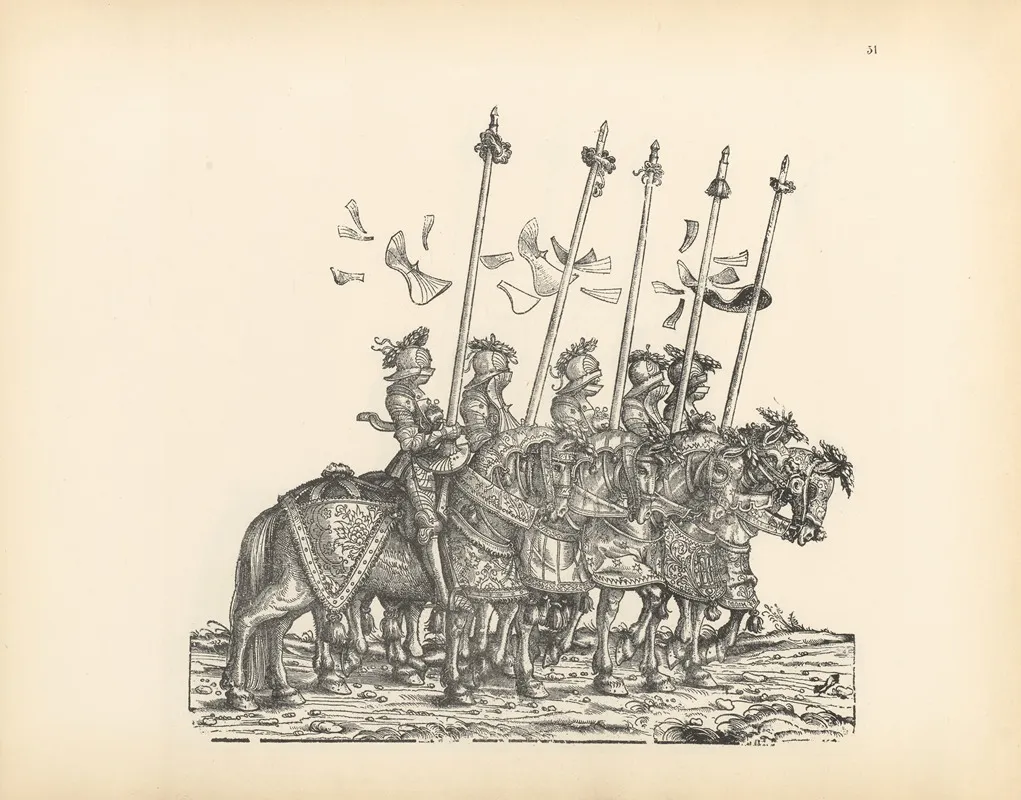 The Triumphs Of The Emperor Maximilian I Pl 51 by Hans Burgkmair - Canvas Print