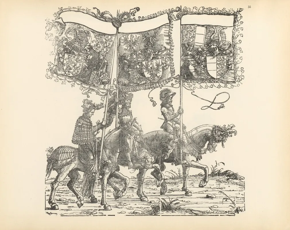 The Triumphs Of The Emperor Maximilian I Pl 58 by Hans Burgkmair - Canvas Print