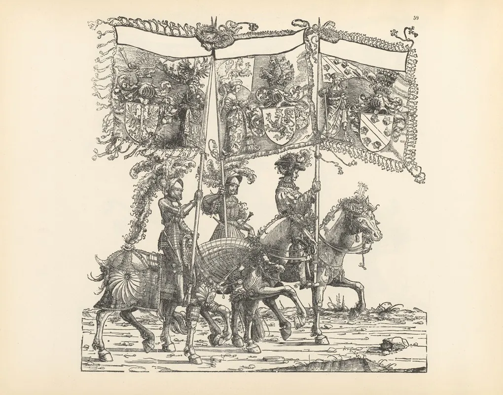 The Triumphs Of The Emperor Maximilian I Pl 59 by Hans Burgkmair - Canvas Print