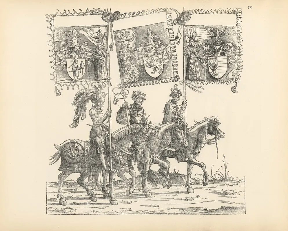 The Triumphs Of The Emperor Maximilian I Pl 66 by Hans Burgkmair - Canvas Print