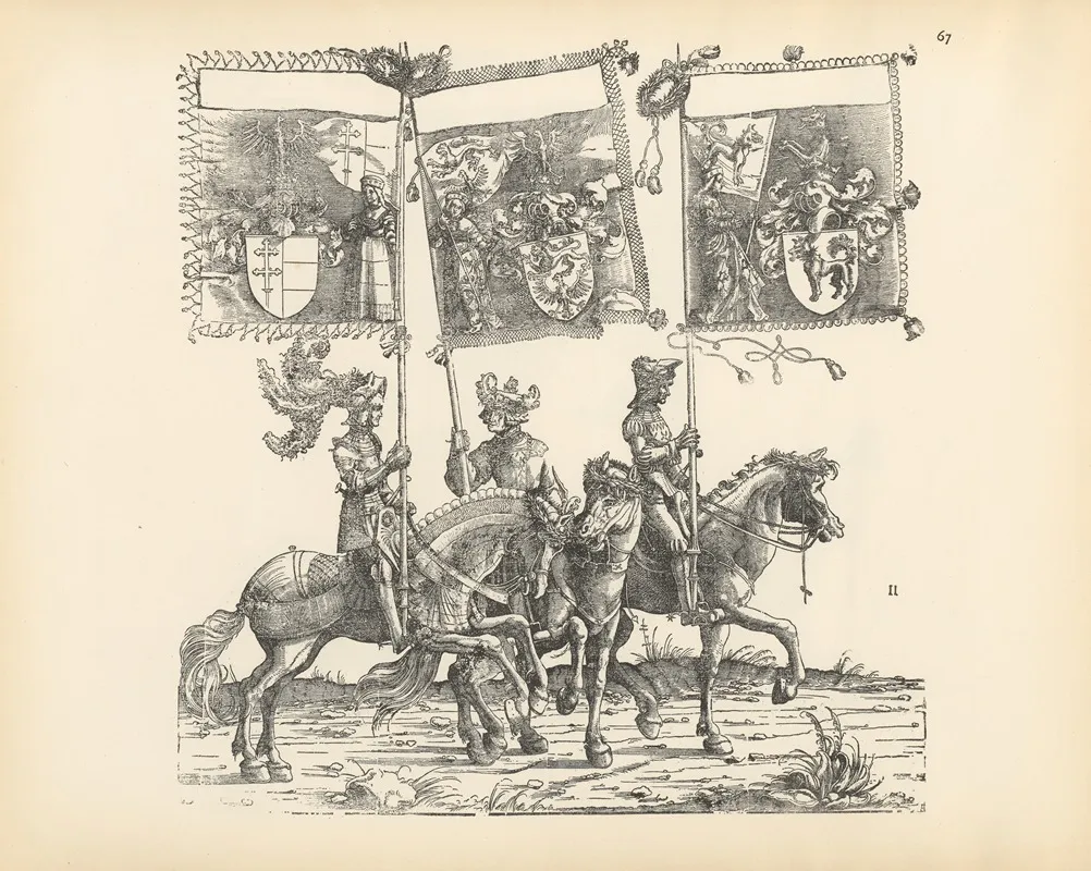 The Triumphs Of The Emperor Maximilian I Pl 67 by Hans Burgkmair - Canvas Print