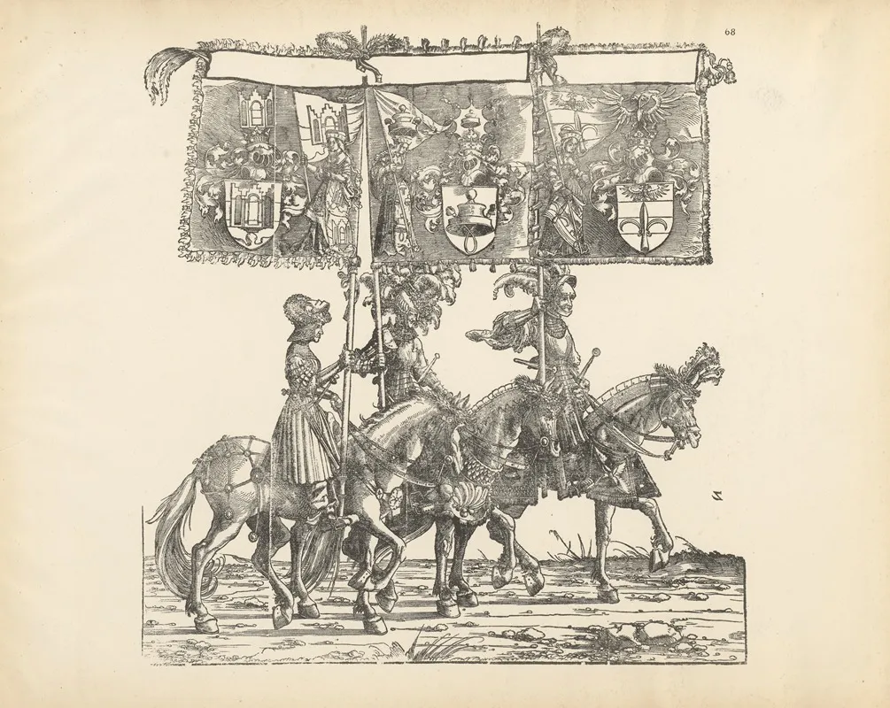 The Triumphs Of The Emperor Maximilian I Pl 68 by Hans Burgkmair - Canvas Print