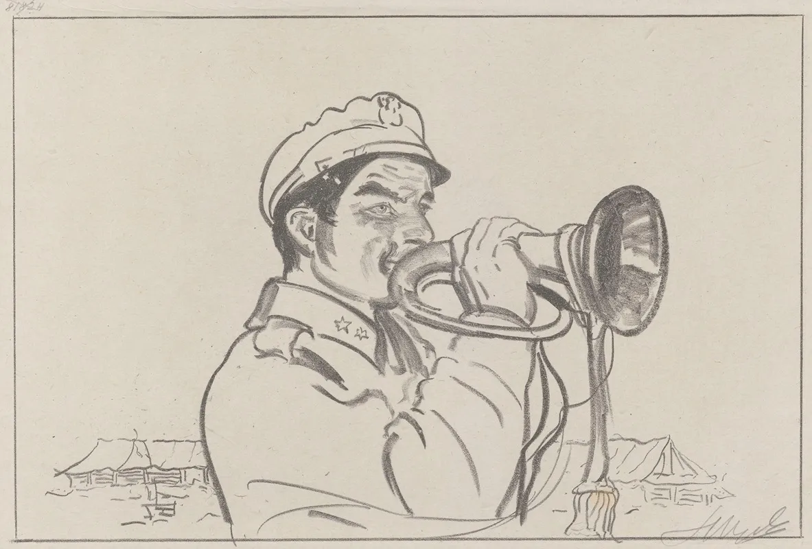 The Trumpeter by Leon Wyczółkowski - Canvas Print