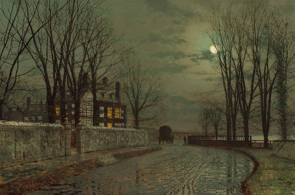 The Turn Of The Road by John Atkinson Grimshaw - Canvas Print