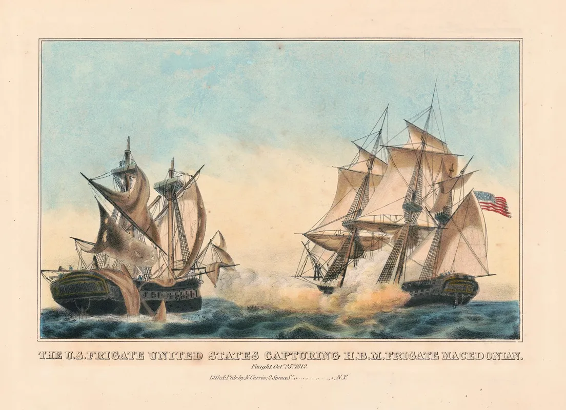 The U S Frigate United States Capturing H B M Frigate Macedonian Fought Octr 25th 1812