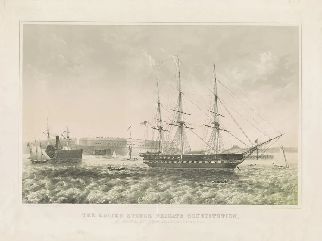 The United States Frigate Constitution At Anchor Off Fort Adams Newport R I 2