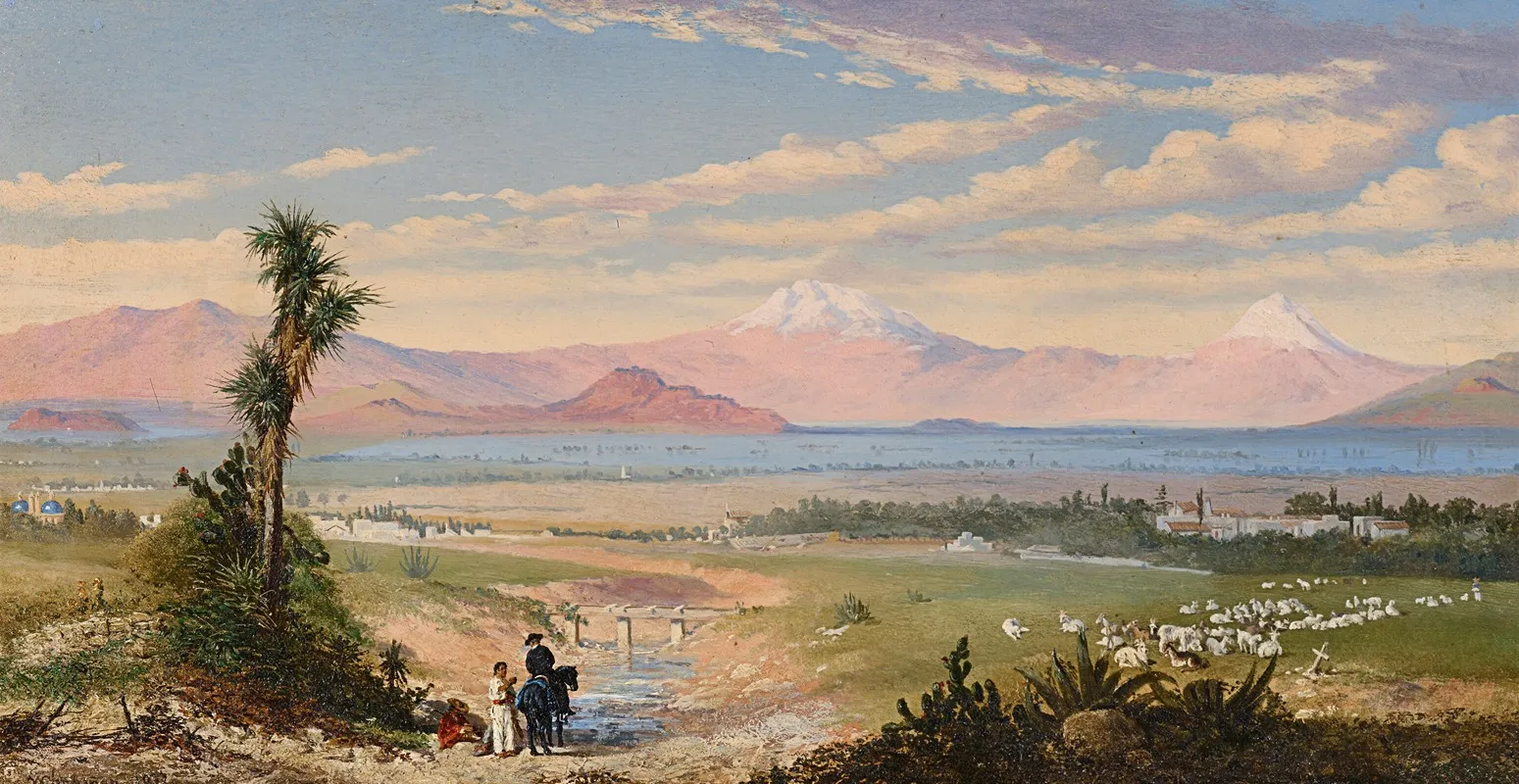 The Valley Of Mexico The Two Volcanoes Popocatepetl And Iztaccihuatl Beyond by Conrad Wise Chapman - Canvas Print