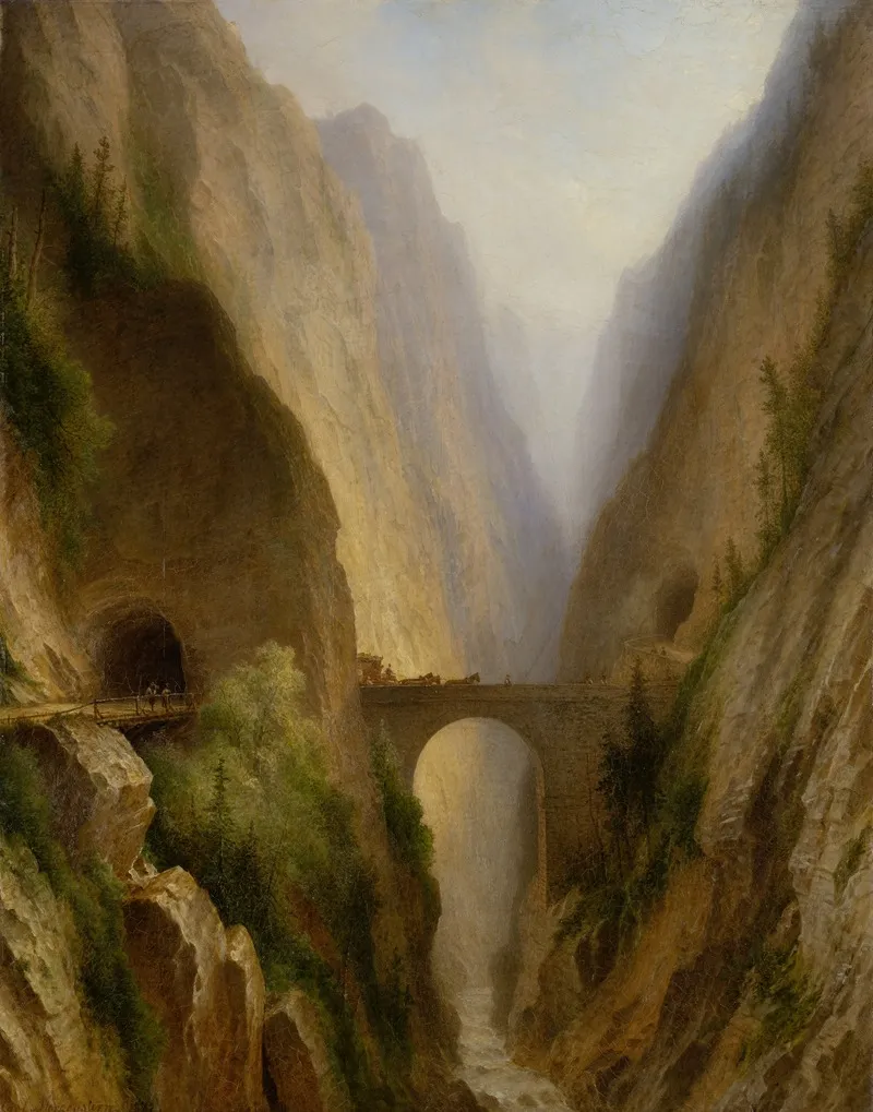The Via Mala In Graubunden by Carl Morgenstern - Canvas Print