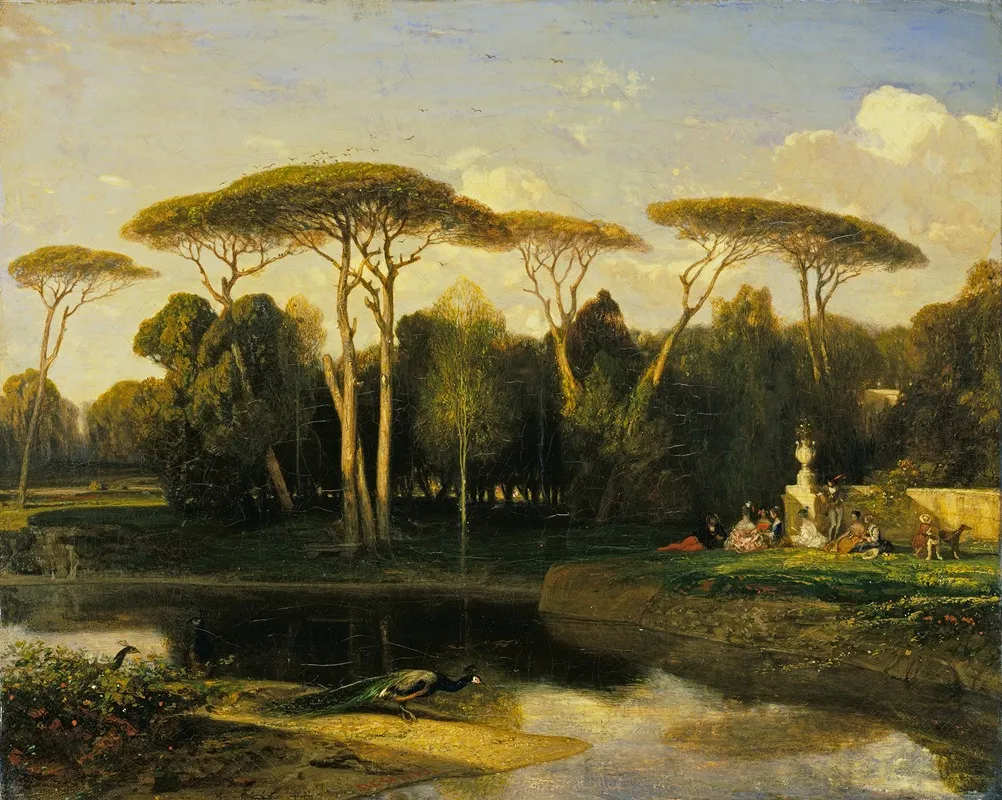 The Villa Doria Pamphilj Rome by Alexandre-Gabriel Decamps - Canvas Print