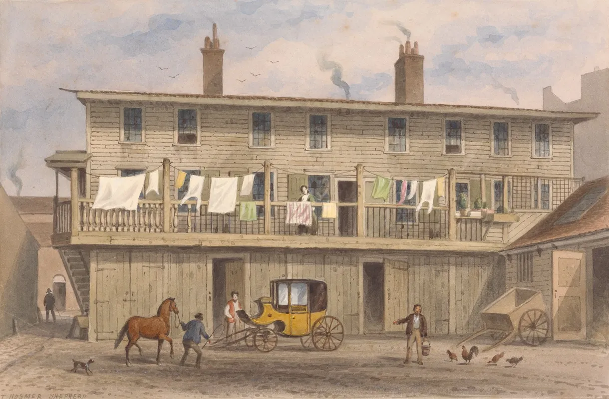 The Vine Inn Vine Yard Aldersgate In The City Of London by Thomas Hosmer Shepherd - Canvas Print