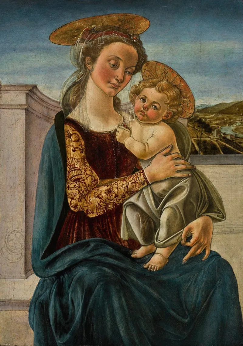 The Virgin And Child Before A Landscape