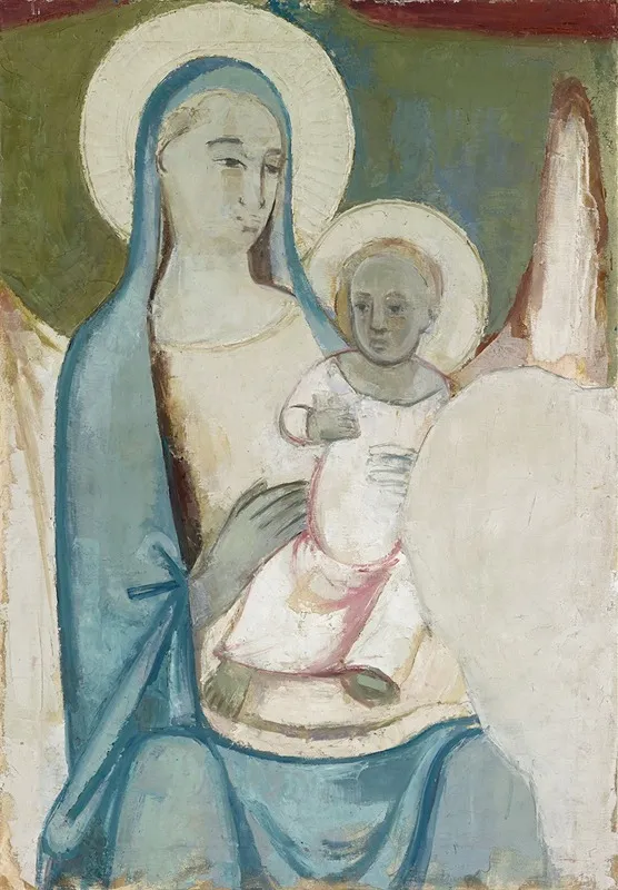 The Virgin And Child by Albert Müller - Canvas Print