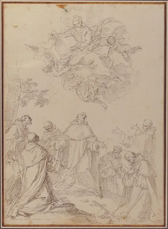 The Virgin Bringing The Habit To The Seven Founding Fathers Of The Servite Order by Donato Creti - Canvas Print