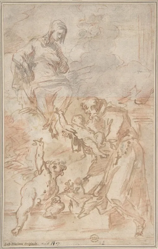 The Virgin Entrusting The Christ Child To Saint Francis Of Assisi