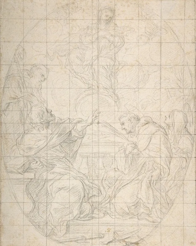 The Virgin Immaculate Appearing To Four Saints