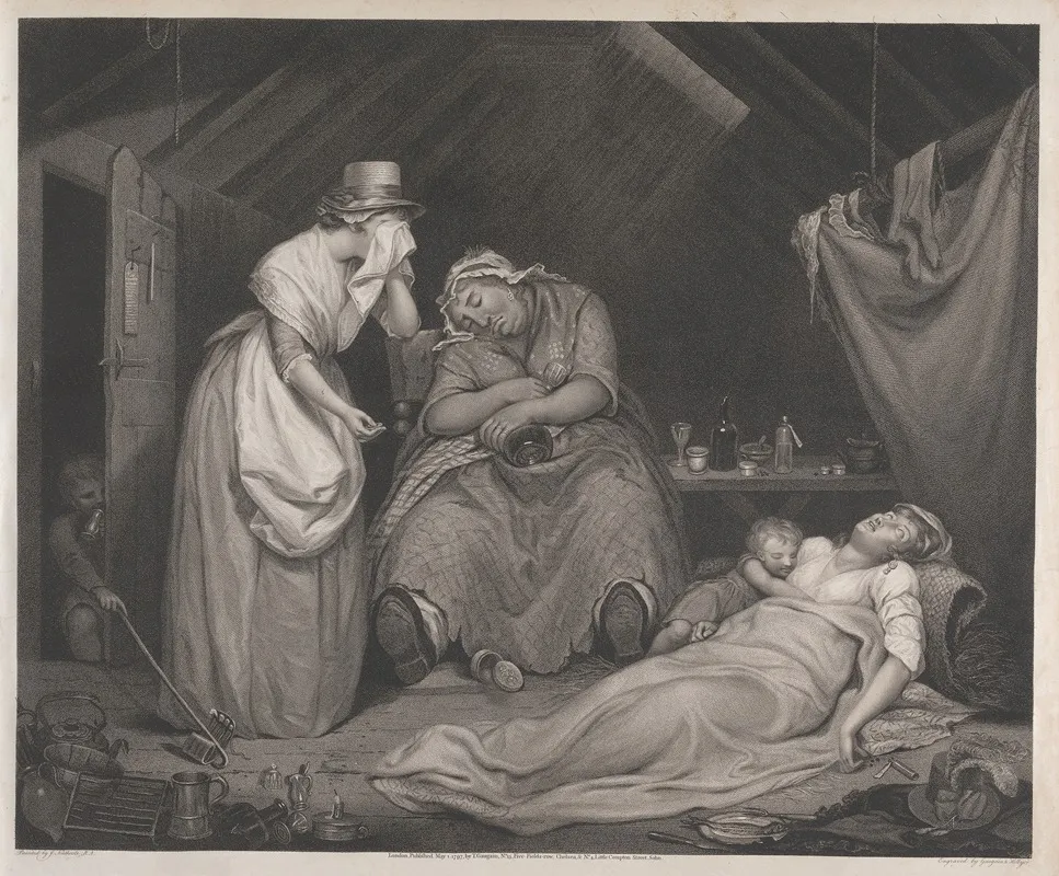 The Wanton Dying In Poverty And Disease Visited By The Modest Girl