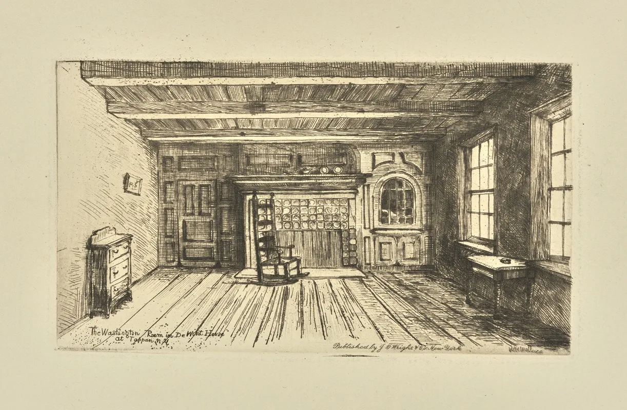The Washington Room In De Wint House At Tappan N Y by William Henry Wallace - Canvas Print