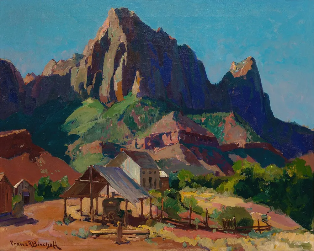 The Watchman Zion National Park Utah by Franz Bischoff - Canvas Print