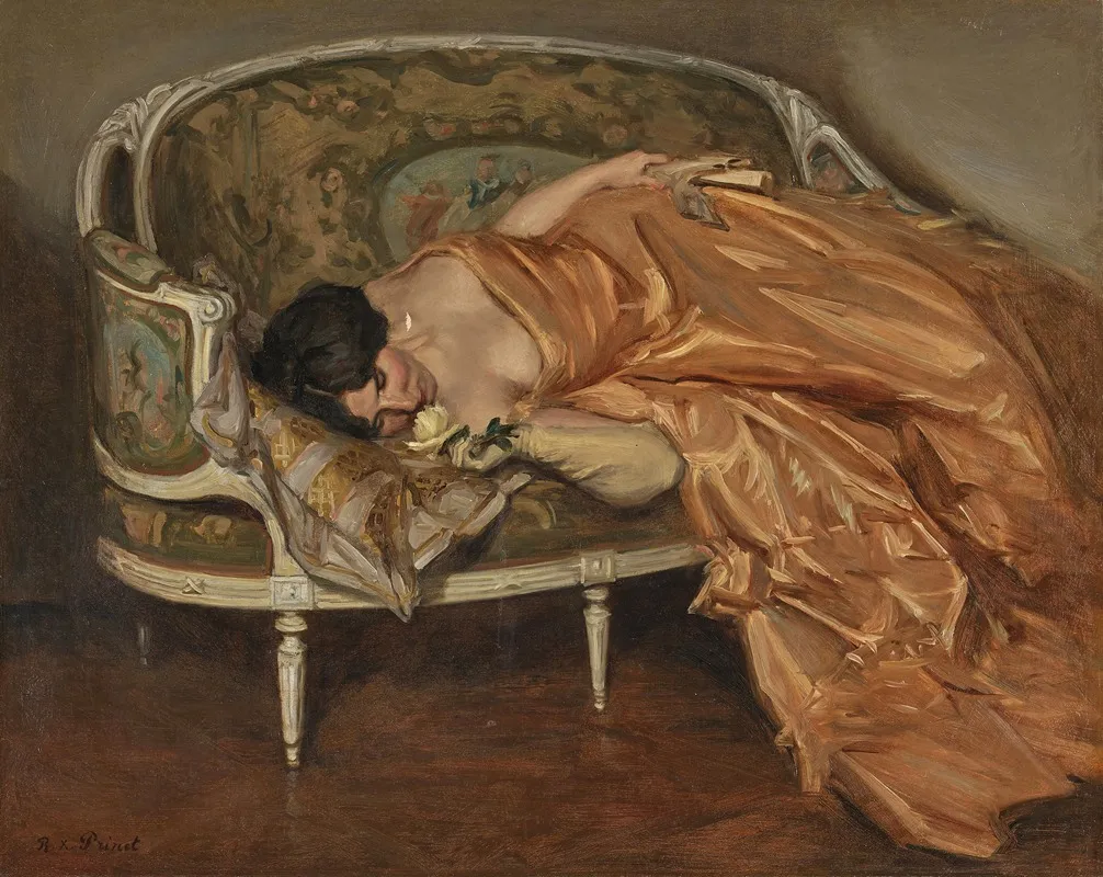 The White Rose 2 by René-Xavier Prinet - Canvas Print