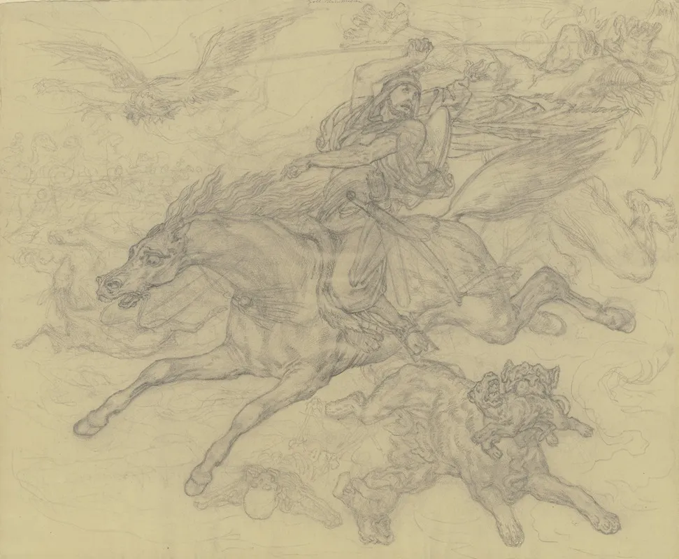 The Wild Hunt by Ferdinand Fellner - Canvas Print