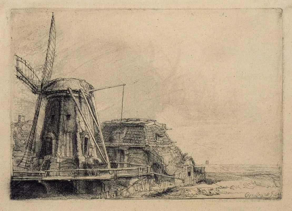 The Windmill 4 by Rembrandt van Rijn - Canvas Print
