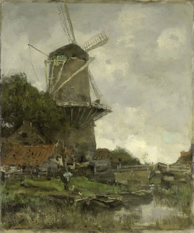 The Windmill 6 by Jacob Maris - Canvas Print