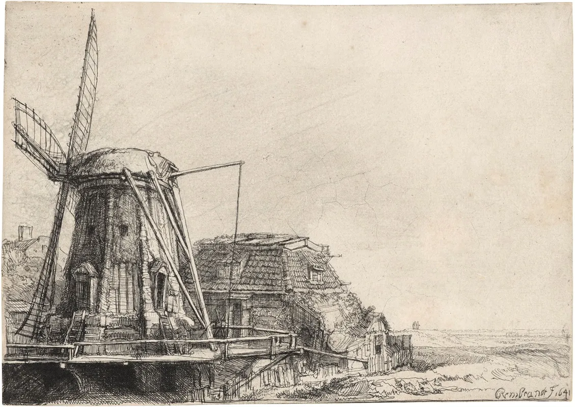 The Windmill 8 by Rembrandt van Rijn - Canvas Print
