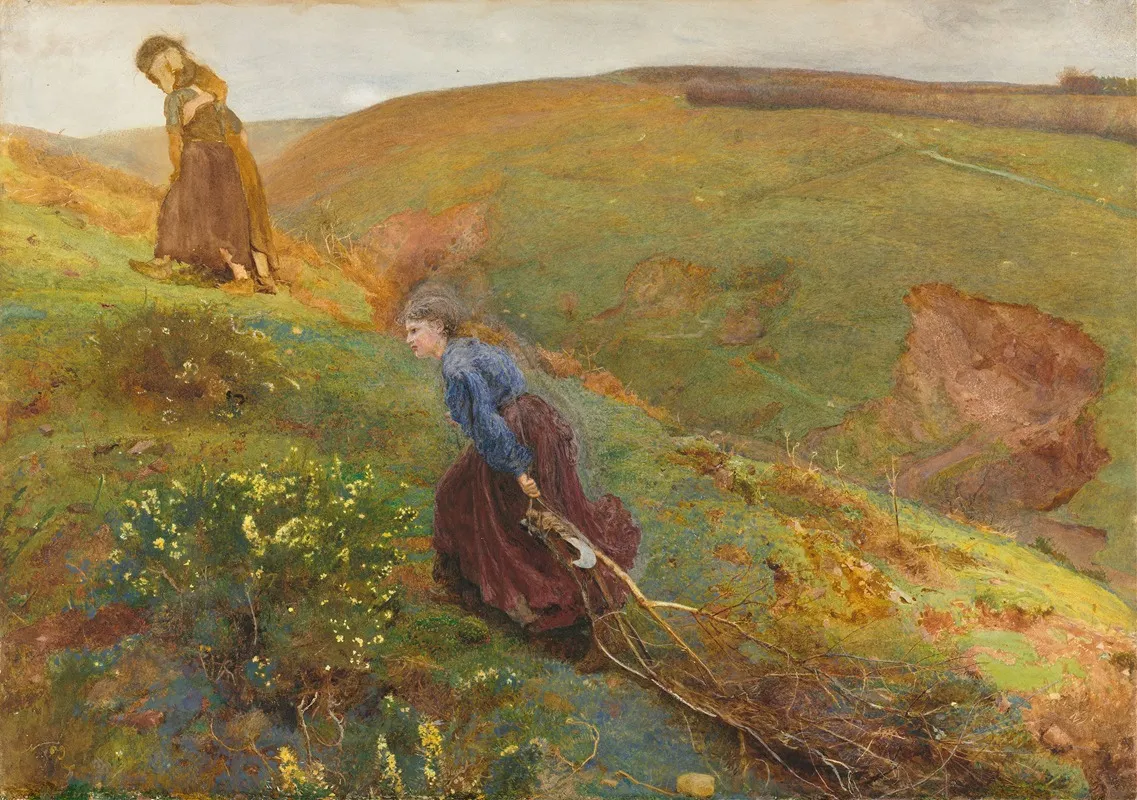 The Wood Gatherers by John William North - Canvas Print