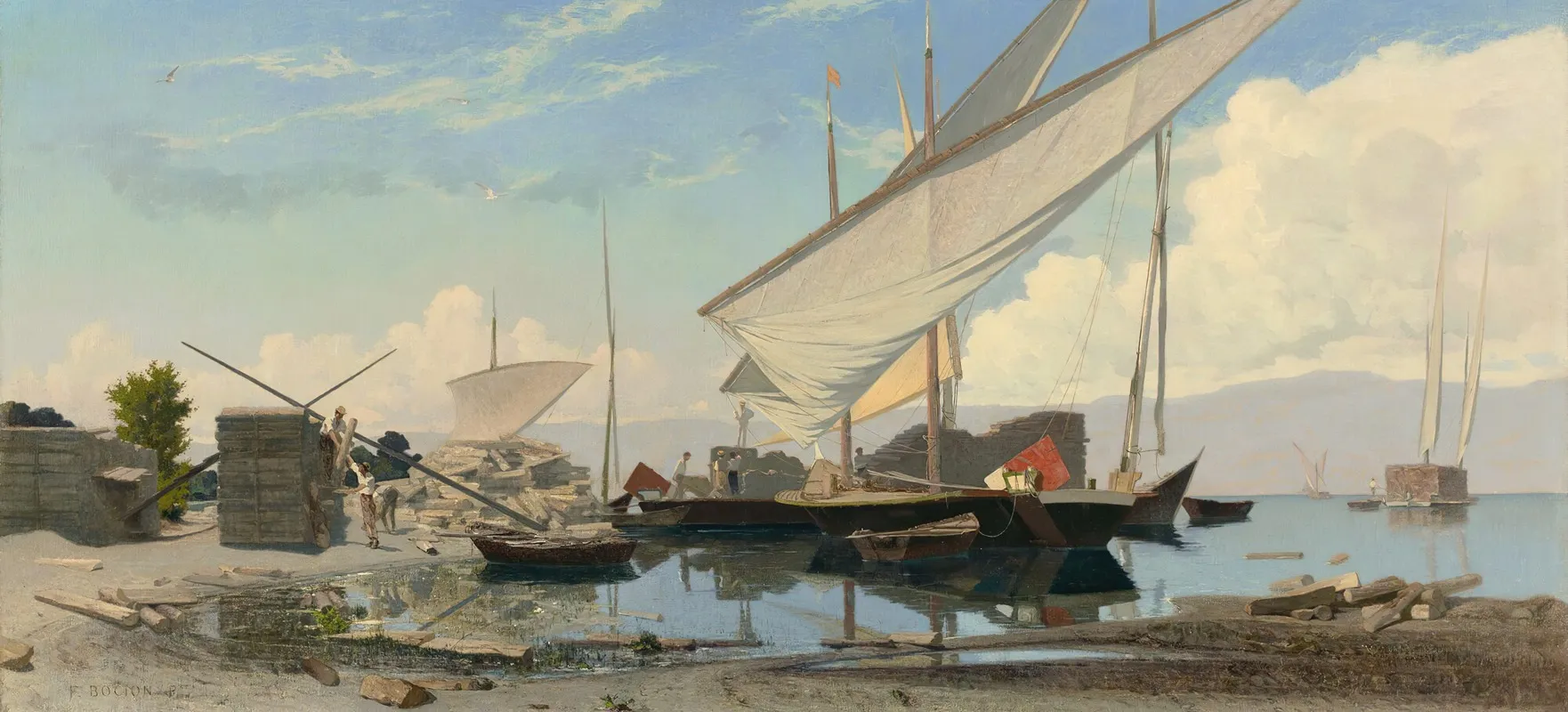 The Wood Loading by François Bocion - Canvas Print