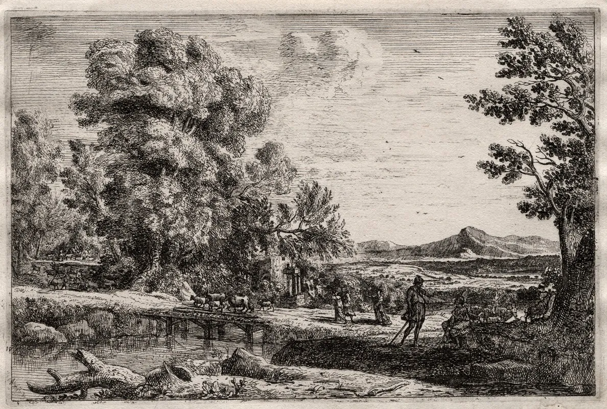 The Wooden Bridge 2 by Claude Lorrain - Canvas Print