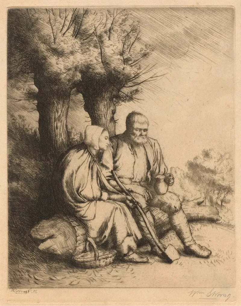 The Woodman by William Strang - Canvas Print