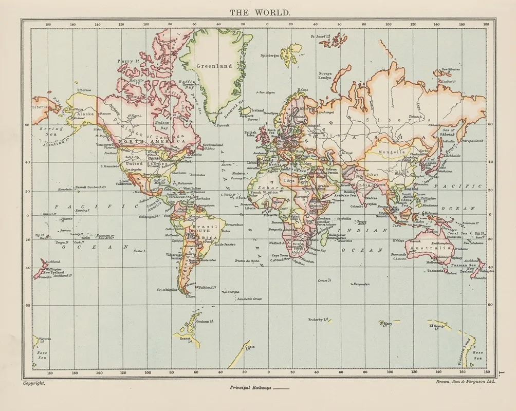 The World 2 by Brown, Son &amp; Ferguson Ltd - Canvas Print