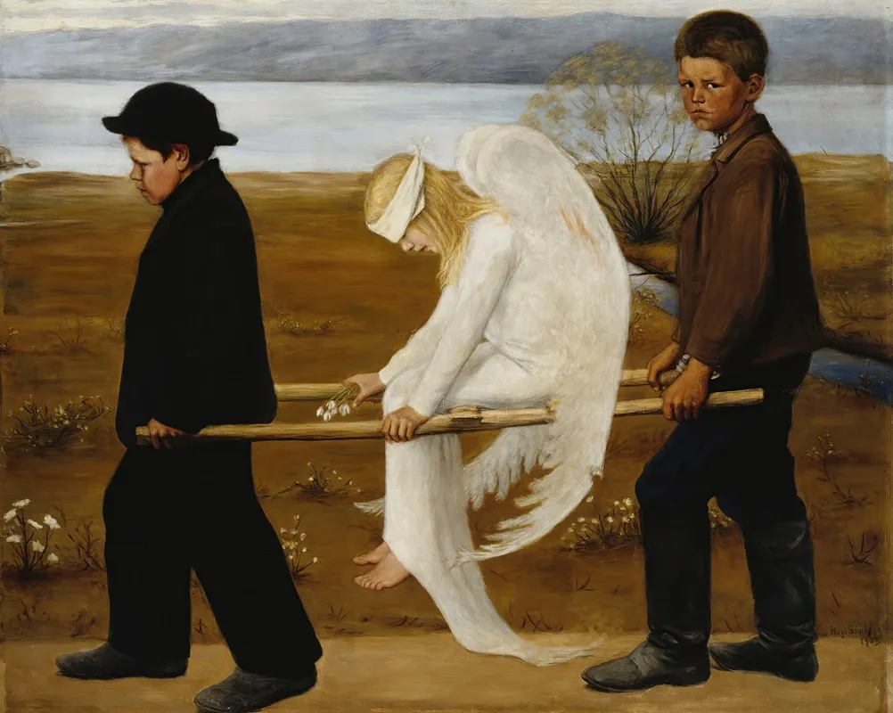 The Wounded Angel by Hugo Simberg - Canvas Print