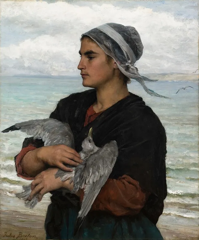 The Wounded Seagull by Jules Breton - Canvas Print