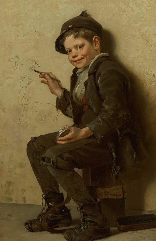 The Young Artist 5 by John George Brown - Canvas Print