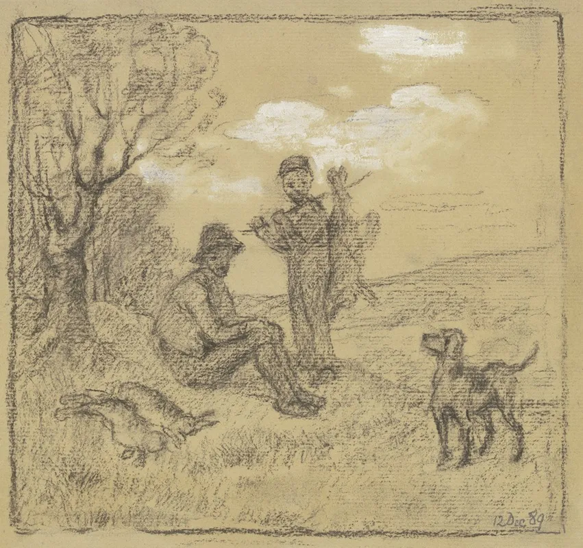 The Young Poacher 2 by Otto Scholderer - Canvas Print