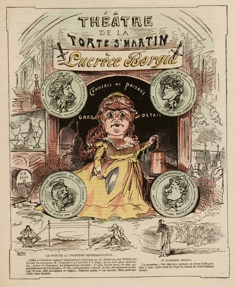 Theatre De La Porte St Martin Lucrece Borgia by Charles Tronsens (Carlo Gripp) - Canvas Print