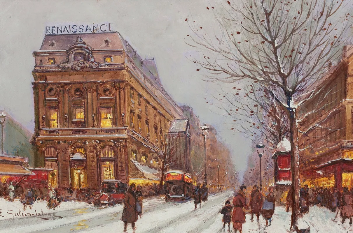 Theatre De La Renaissance by Eugène Galien-Laloue - Canvas Print