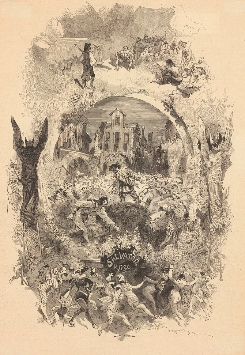 Theatre Du Chatelet Salvator Rosa Drame En Cinq Actes Et Six Tableaux De M Ferdinand Dugue by Edmond Morin - Canvas Print