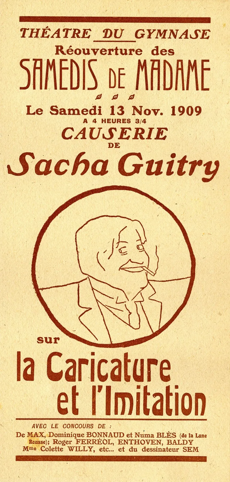 Theatre Du Gymnase Causerie De Sacha Guitry