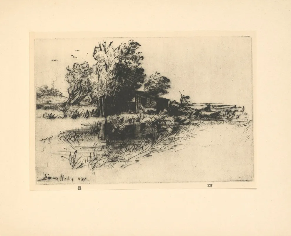 The‎ ‎little‎ ‎boat‎ ‎house by Francis Seymour Haden - Canvas Print